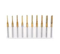 10pcs End Mill Tungsten Carbide End Mill Titanium Coat 1.5mm-3.175mm Milling Cutter Engraving Bits Cnc Rotary Burrsgold Shibaod