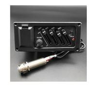 10Pcs EQ 4 Band Acoustic Guitar Pickup Equalizer Acoustic Guitar Preamp Amplifier Piezo Pickup 6.5MM Output Professional acoustic guitar pickups(W Endpin jack)