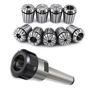 10Pcs ER32 Spring Collets Set 2/4/6/8/10/12/16/18/20mm + MT3 M12 ER32 Collet Chuck Morse Taper Holder Drill Chuck