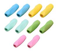 10Pcs Ergonomic Silicone Pencil Grips, 5 Colors Anti-Slip Pen Holder, Left & Right Hand Universal, Anti-Callus Writing Aid for Kids Adults School Classroom