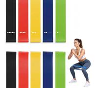 10PCS Exercise Bands Set, Premium Latex Resistance Loop Bands with 5 Color-Coded Levels, Mini Fitness Equipment for Yoga, Pilates, Stretching and Home Workout