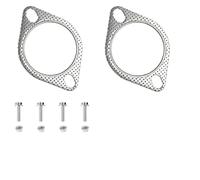 10PCS Exhaust Gasket Sheet, Car Exhaust Gasket, 2.5 Inch Silver Diamond Car Exhaust Flange Gasket with 4 Bolts and Nuts, for Emergency Exhaust System Repairs, Performance Exhaust Upgrades