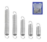 10pcs Extension Spring Assortment Kit, Length 5cm 6cm 8cm 10cm 12cm, Wire Diameter 2mm, Outside Diameter 16mm, Stainless Steel Mechanical Small Strong Extension Springs with Hook Ends, Max Weight 12kg
