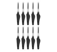 10Pcs Eyelash Brush Comb - DualUse Foldable Eyebrow & Lash Grooming Tool with Protective Cover for OntheGo Makeup TouchUps (Black)
