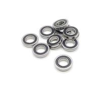 10Pcs F6800RS 10X19X5mm Double Rubber Cover Flange Ball Bearing Deep Groove 10×19×5mm