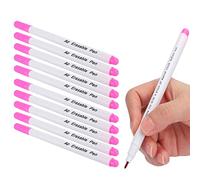 10pcs Fabric Marking Pens, Disappearing Ink & Air Water Erasable Fabric Marker for Cloth Sewing & Tracing (Single Head Rose Red)