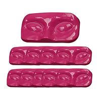 10Pcs Face-Shaped Eyelash Trays Portable Empty Lash Packaging Box for False Eyelashes PVC Storage Care Box Rose red eyelash holder
