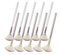 10pcs Fan Makeup Brush Fan Shaped Fiber Wood Brush for Face