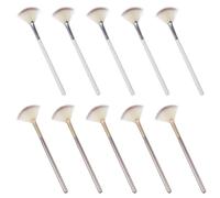 10pcs Fan Shaped Makeup Brush for Highlighting and Daily Touch Ups | Wood and Fiber Build, Small Brush for Nose Bridge and Essence, Travel Friendly Use