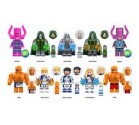 (10PCS Fantastic Four - A) 45PCS Fantastic Four Human Torch Stone Man Minifigures Building Blocks Fit Lego Kid Toys