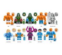 (10PCS Fantastic Four - B) 45PCS Fantastic Four Human Torch Stone Man Minifigures Building Blocks Fit Lego Kid Toys