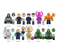 (10PCS Fantastic Four - C) 45PCS Fantastic Four Human Torch Stone Man Minifigures Building Blocks Fit Lego Kid Toys