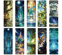 10PCS Fantasy Bookmarks, Frosted Acrylic Book Marks for Men, Magic Theme Book Accessories, Bookish Gifts for Women Students, Reading Accessories for Book Lovers, School Stationery