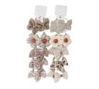 10Pcs Fashion Girls Rubber Band, Kids Cute Floral Bow Headwear, Stretchy Hair Rope Accessories