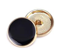 10Pcs Fashion Metal Buttons 11.5-25mm for Shirt Clothing DIY Sewing Decor,Black Gold,15mm