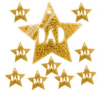 10pcs Fathers Day Cupcake Topper DAD GOLD GLITTER STAR With Hanging Hole Acrylic Cake Charm Happy Father's Day Disc Daddy Congratulations Celebration Cake Topper Gift For Dad 50mm 5cm 2inch Grandad