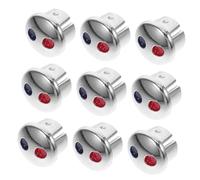 10pcs Faucet Logo Taps Hot Cold Water Indicators Replacement Index Buttons for Faucets Hot and Cold Water Markers Hot Cold Water Handle Labels Hot and Cold Faucet Sign Silver Abs