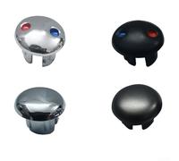 10PCS Faucet Red And Blue Label Decorative Cover, Replacement Faucet Handle Hot & Cold Water Sign Decoration Cover(Silver)