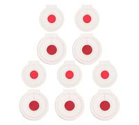 10pcs Faux Leather Practice Discs for Outdoor Accuracy | Four Layer Thickened PU Build, Bold Red Centre on White Background, for Slingshots and Guns