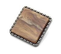 10Pcs Faux Shell Resin Metal Square Buttons for Blazers Jackets Coats,Brown Type 2,25mm