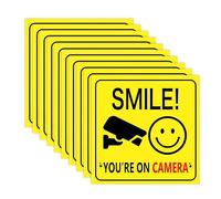 10pcs Features Friendly Camera Active Message Sticker, Self-Adhesive CCTV Sticker for Windows, Polite Warning CCTV Sign for Glass Doors and Entry Areas