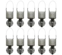 10Pcs Feeder, Carp Feeder with Floating Ball, Water Injection Bait Cage, Automatic Flipping Feeder Fishing Tool Accessories(M)