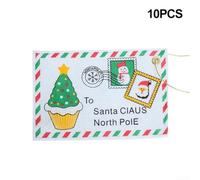 10PCS Felt Christmas Envelope Ornaments with Rope for Hanging, Red White Green Santa Card Bags for Holiday Tree Decoration, Writeable Letters to Santa 12x8cm Festive Seasonal Décor(White)
