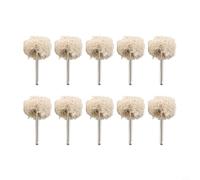 10pcs Felt Polishing Wheels 3mm Shank Wool Buffing Discs Grinding Brush Rotary Tool for Metal Jade Jewelry Polishing 25mm Head Diameter