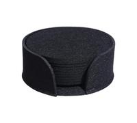 10pcs Felt Round Coaster, Non-slip Heat Insulation Tea Cup Mat, Drink Coasters Set with Holder, Drink Pad Coffee Mug Cushions for Tabletop(Black)