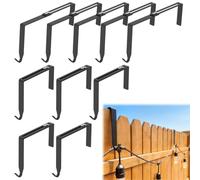 10PCS Fence Hooks for Lights, Heavy Duty String Light Hooks for 8-15.6cm Bricks, Stucco Walls, Fences and Cement Blocks, Adjustable Hanging Light Hook for Bird Feeders, Wreaths and Party Banners
