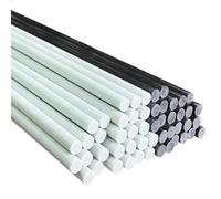 10pcs Fiberglass Rods - 500mm Length, 0.8-10mm Diameter, Black/White Solid Round Rods for Tents, Crafts, and Models(Black,8.0x500mm)