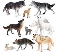 10Pcs, Figurines Playset, Wolf Figures Toys, Safari Animals Figures for Diorama, Crafts, Child Educational, Cake Décor