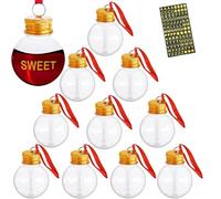 10pcs Fillable Booze Tree Ornaments, Water Bottle Bulbs Shape Plastic Clear Christmas Ornaments Pendant Ball for Xmas Home Holiday Wedding Party Decor (Transparent-A)