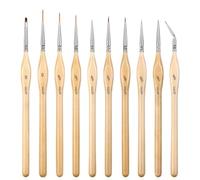 10pcs Fine Detail Paint Brushes,Miniature Micro Paint Brushes for Miniature Figure,Model Painting,Fine Detailing,Oil Watercolor Figures. (Golden Maple Series）