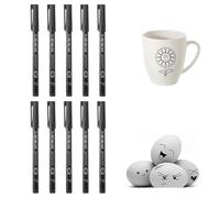 10PCS Fine Tip Permanent Pens,Sharpies Black,Markers Sharpie,Line Drawing Plastic Marker Pens,Thin Waterproof,Fabric Indelible,Outdoor Writing,Sketch Graphic