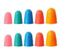10pcs Finger Cots Rubber Finger Tips 5 Colors Rubber Thimble Rubbers Fingers Tips for Sorting Papers Money Counting Collating Writing