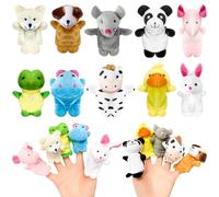 10Pcs Finger Puppets Animal Finger Puppets for Kids Plush Puppet Educational Show Stage Party Bag Fillers School Gift for Boys and Girls