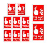 10Pcs Fire Alarm Call Point Safety Sign, 15cm x 10cm Fire Action Sign, Portrait Fire Action Notice Signs, Self Adhesive Stickers for Commercial Home Office Public Place
