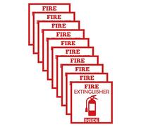10PCS Fire Extinguisher Inside Sign Stickers Self Adhesive Vinyl Safety Label Fire Extinguisher Sign Vinyl Safety Signs Decals for Trucks Cabinets Equipment Indoor Outdoor Business Office Warehouse
