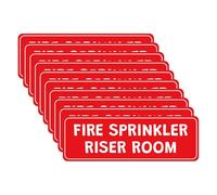 10PCS Fire Sprinkler Riser Room Sign Stickers Riser Room Sign for Home Business Self-Adhesive Backing Protected Fire Safety Sign for Home Office Warehouse White Text on Red Background 9 X 3 In