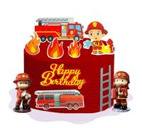 10PCS Fireman Cake Toppers,Fireman Figures Party, Anime Action Figures Cake Toppers,Cartoons Cupcake Figurine For Kids Birthday Baby Shower Fireman Theme Party Supplies