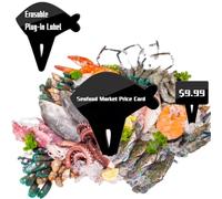 10PCS Fish Mini Chalkboard Signs for Food, Reusable and Reserved Table Signs, Food Labels for Party Buffet, Easy to Write and Wipe Out, Catering Supplies Buffet Display, Place Cards