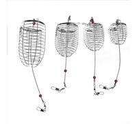 10pcs Fishing Bait Cage Wire Holder Metal Nesting Device with Spring Loaded Bottom Openings, Solid Welded Stainless Steel for Long Term Use (Trumpet)