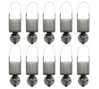 10Pcs Fishing Bait Trap Cage Water-Filled Feeder with Float for Carp Coarse Fishing, PP Construction for Fresh Bait Retention and Enhanced Attraction in Lakes and Rivers(L)