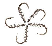 10pcs Fishing Hooks Barbed Swivel Spring Jig Carp Hook Single Circle Fishinhook Accessories Tackle for Lakeside fishing accessories(8)