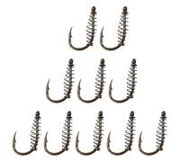 10pcs Fishing Hooks Barbless Spring Bait Hold High Carbon Steel | Reusable Silver Tackle, Portable Hold for Eel and Blackfish, Pond or River Use