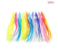 10Pcs Fishing Lures Squid Skirt Trolling Soft Lure Fishing Hooks Freshwater Trout