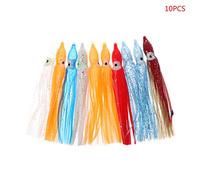 10Pcs Fishing Lures Squid Skirt Trolling Soft Lure Fishing Hooks Freshwater Trout