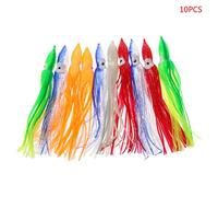 10Pcs Fishing Lures Squid Skirt Trolling Soft Lure Fishing Hooks Freshwater Trout