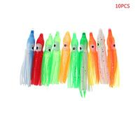 10Pcs Fishing Lures Squid Skirt Trolling Soft Lure Fishing Hooks Freshwater Trout